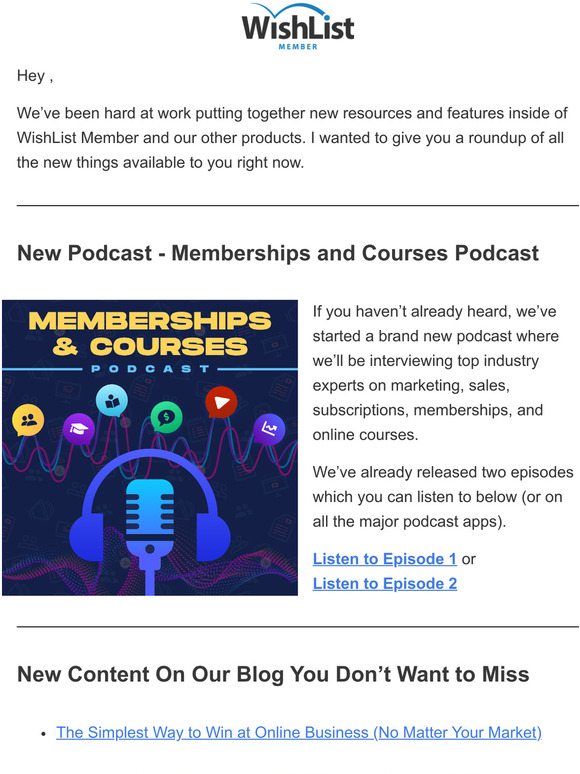 WishList Member July 2022 Newsletter