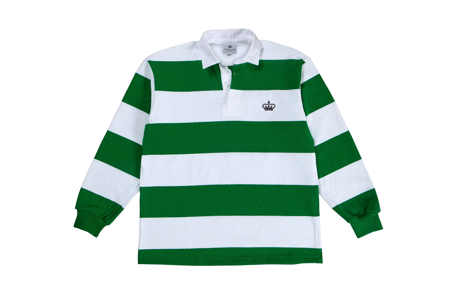 Kelly Green and White Stripe Rugby Shirt