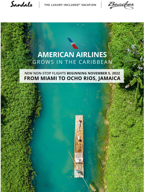 Sandals & Beaches Resorts New NonStop Flights to Ocho Rios, Jamaica