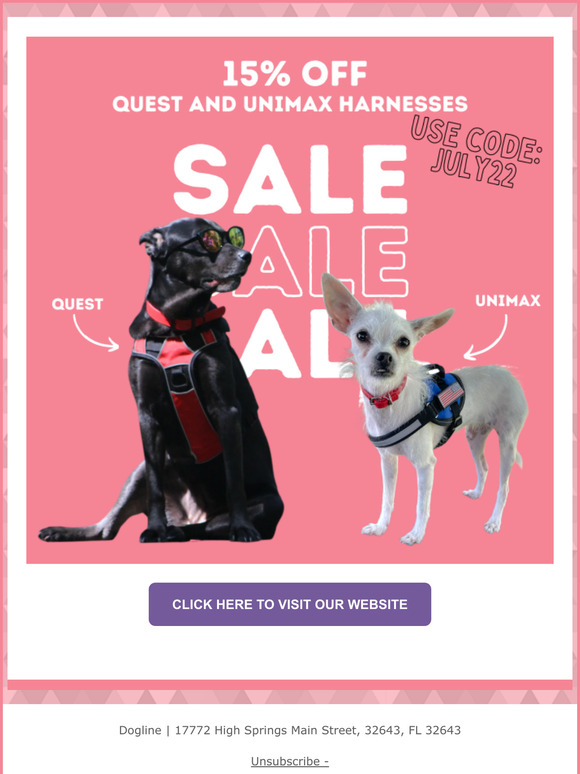 15% Off Unimax and Quest Harnesses, All Month Long