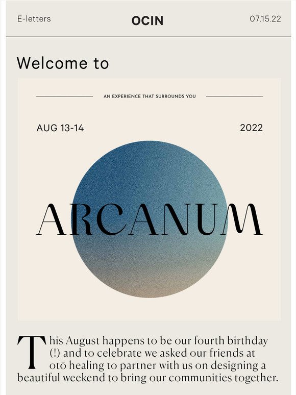 A celebration of community and of self. Welcome to Arcanum