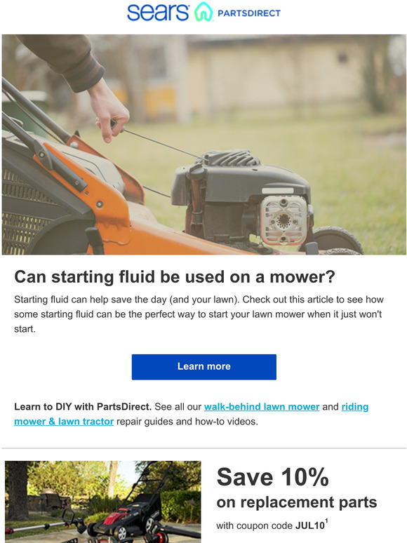 Sears Mower Not Starting? Here’s How Starting Fluid Could Help. Milled