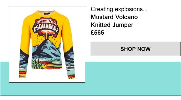 Creating explosions... Mustard Volcano Knitted Jumper £565. Shop now