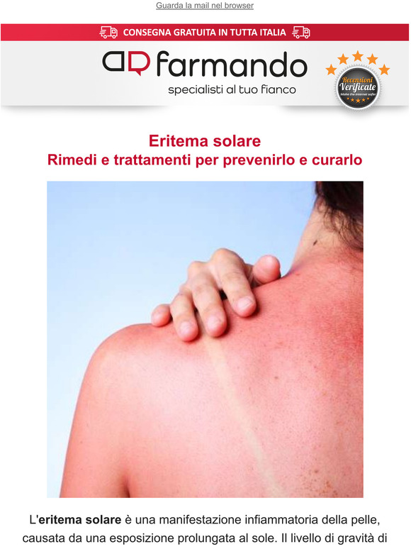 Eritema solare: cos'è e come si cura