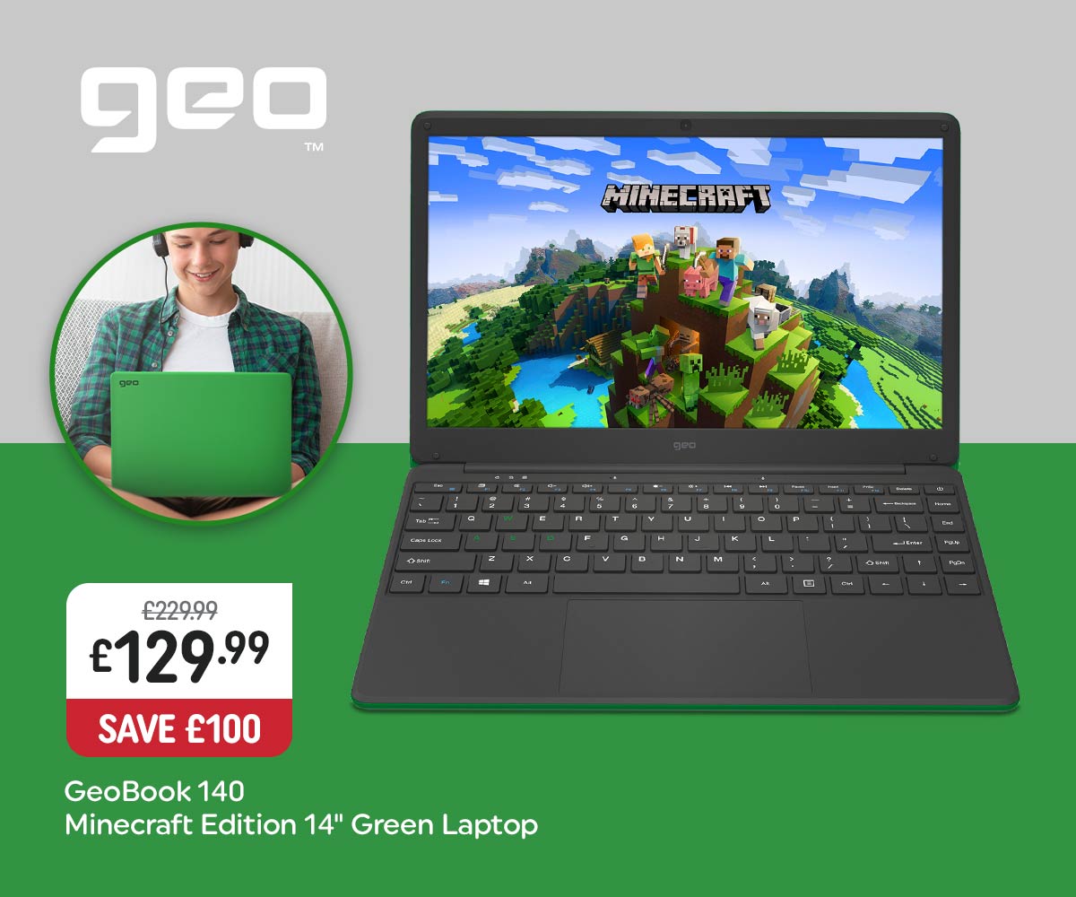 GeoBook 140 Minecraft Edition 14" Green Laptop