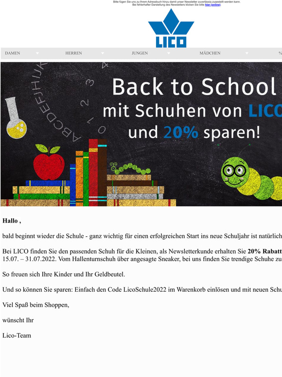 👟 BACK TO SCHOOL 20% sparen! 👟