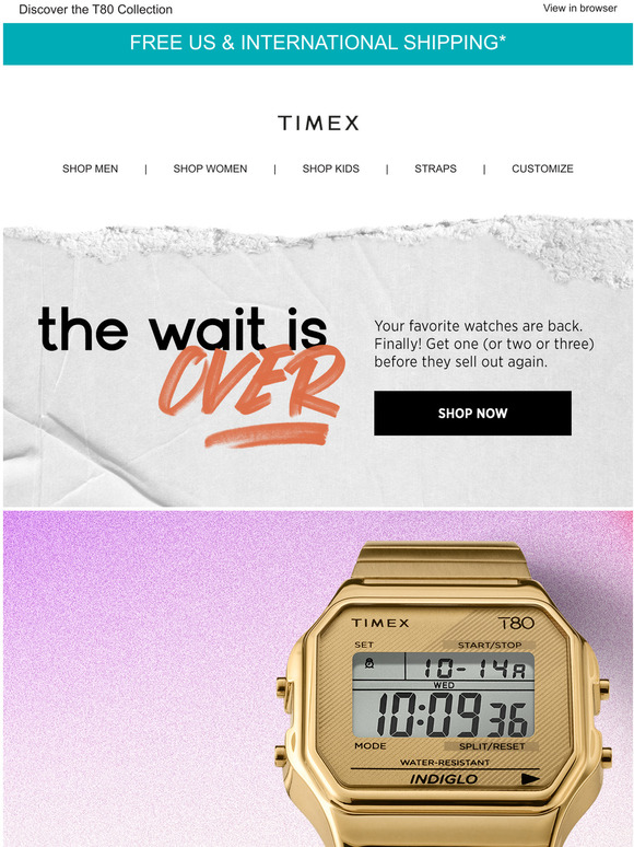 Timex US/CAN Email Newsletters Shop Sales, Discounts, and Coupon Codes