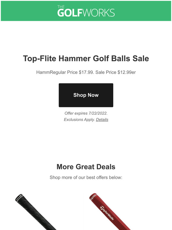 Golfworks TopFlite Hammer Golf Balls Sale Milled