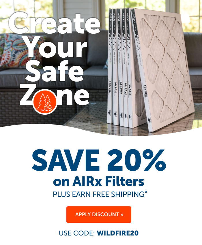 Create your indoor safe zone with our AIRx air filters and save 20% with code WILDFIRE20.