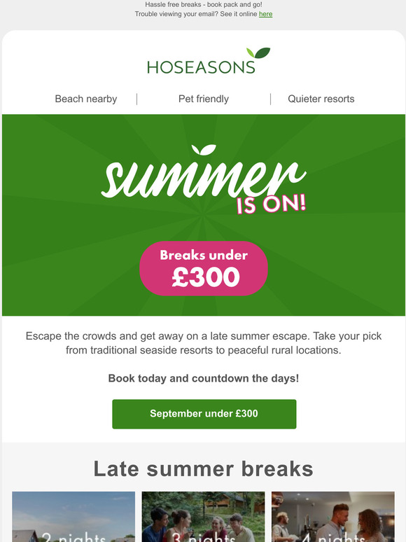 Late summer breaks under £300 ☀️