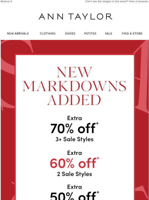 Ann Taylor Email Newsletters Shop Sales, Discounts, and Coupon Codes