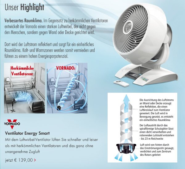 Ventilator Vornado Energy Smart jetzt 139,00 Euro