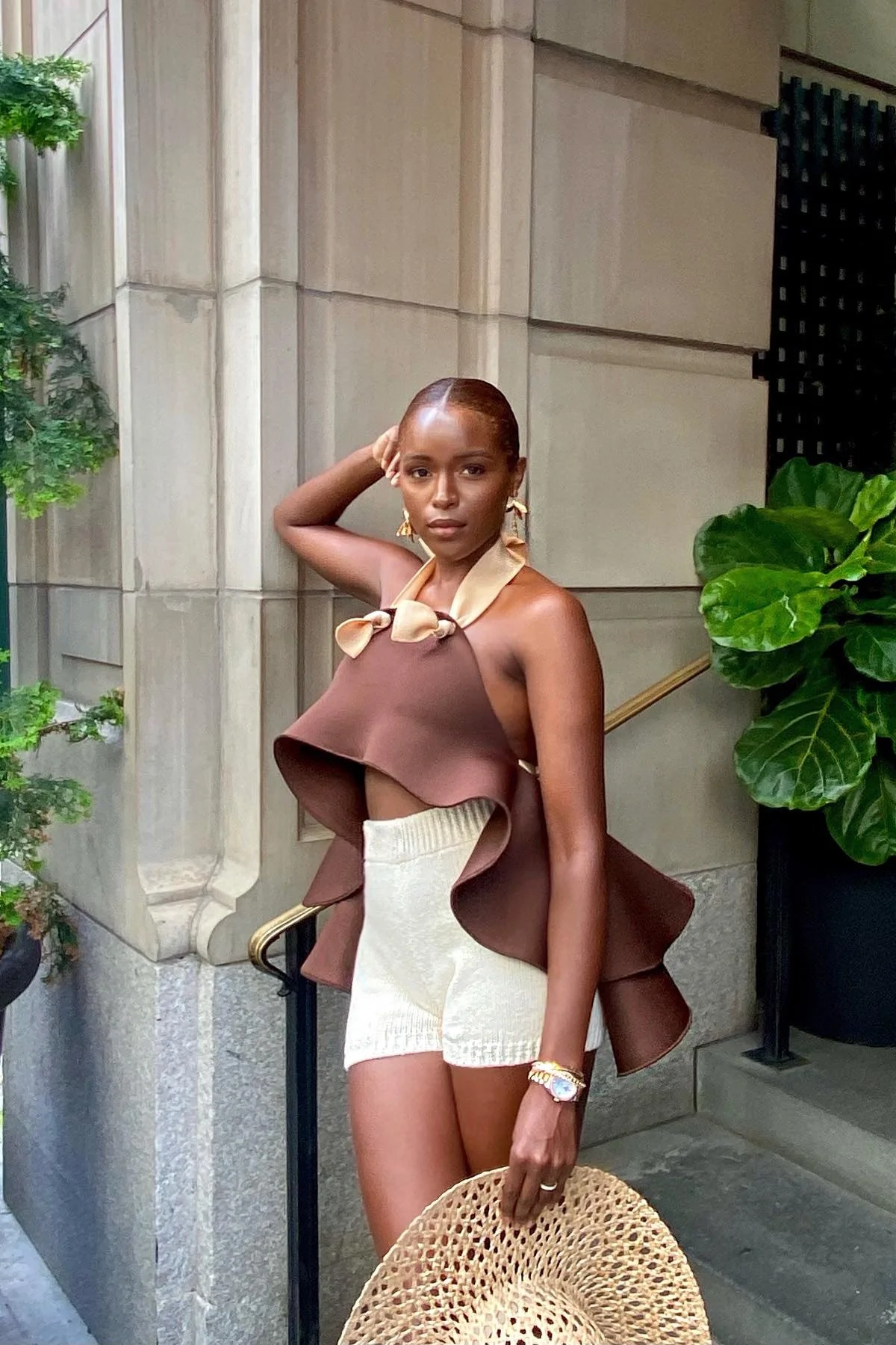 Image of Taye Color Block Halter Crop Top