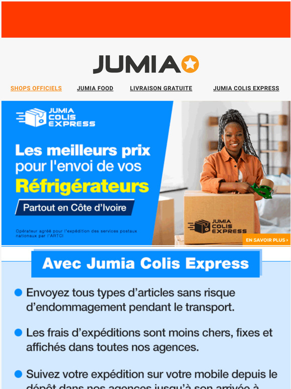 jumia.ci Les meilleurs prix pour envoyer tous vos colis 📦PARTOUT en