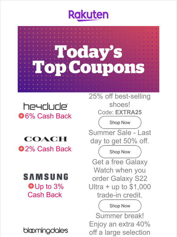 Bloomingdale's Cash Back Offers, Coupons & Black Friday Discounts