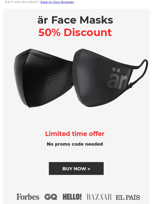 Last Call 📣 50% Off - Get ÄR Mask now