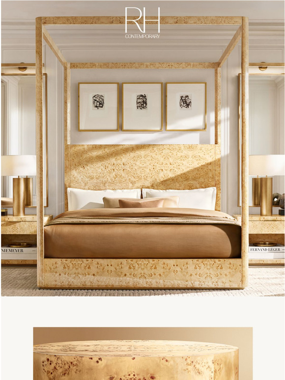 Restoration Hardware Discover Bardot Burl. Tailored Silhouettes in