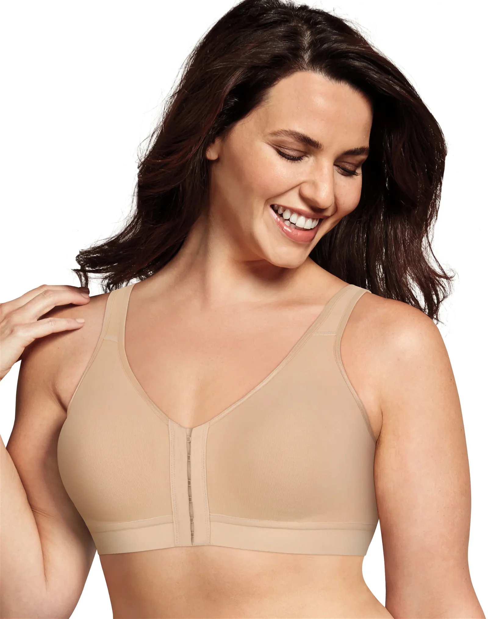 Playtex 18 Hour US400C Cotton Comfort Front & Back Close, Easy On & Easy Off Wirefree Bra