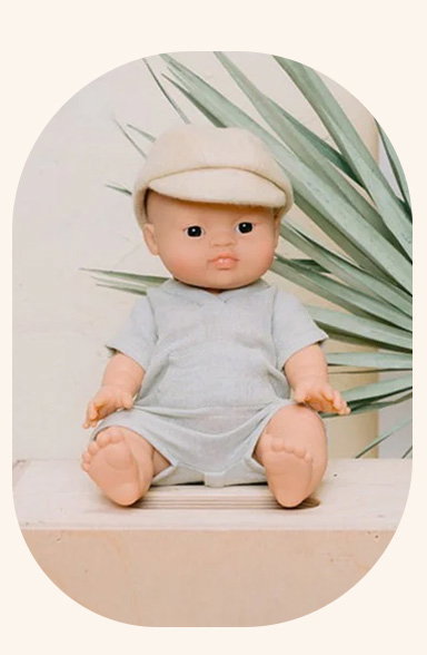 Doll Onesie & Hat Set | Green Tint