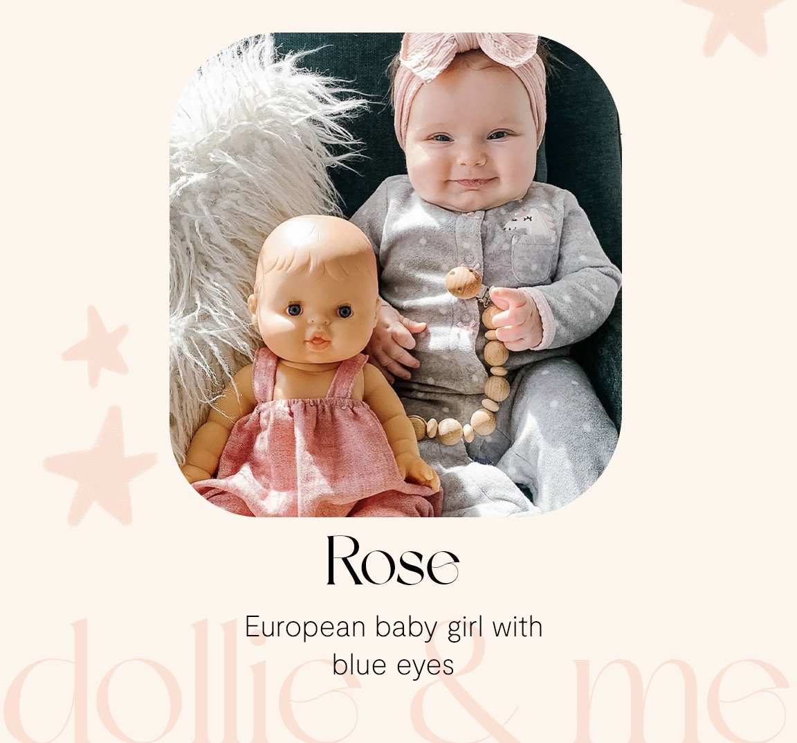 Paola Reina European Baby Girl Doll | Rose - Blue Eyes