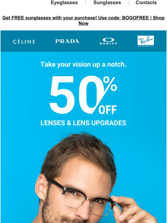 GlassesUSA 🔵 Get your perfect pair + a huge discount on lens upgrades