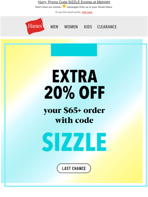 Hanes Email Newsletters: Shop Sales, Discounts, and Coupon Codes