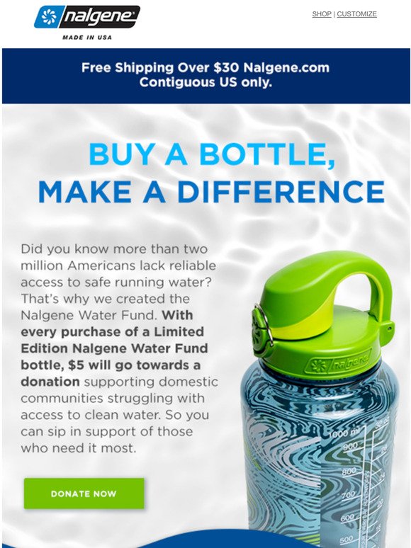 Nalgene Water Fund Bottle - Donate to Communities in Need