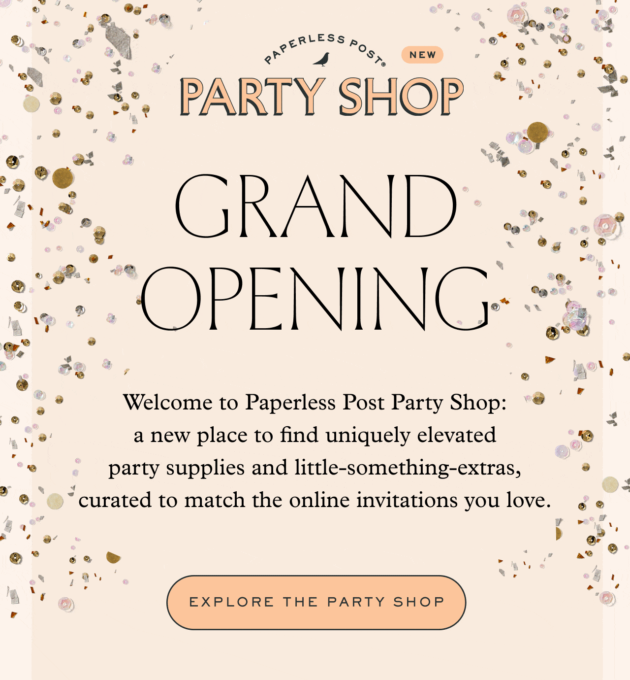 Paperless Post Introducing party supplies that match your invitations