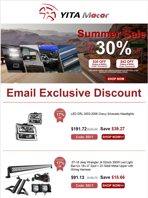 Monday Treat! Up to 17% off-YITAMOTOR