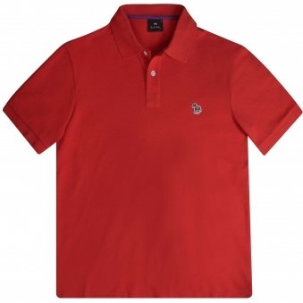 Short Sleeve Zebra Logo Polo Shirt - Red