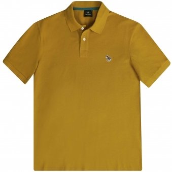 Short Sleeve Zebra Logo Polo Shirt - Mustard