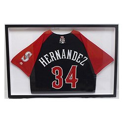 Mariners Felix Autographed Signed Seattle Hernandez Framed Red Majestic 2015 All Star Jersey Mcs Holo #22719
