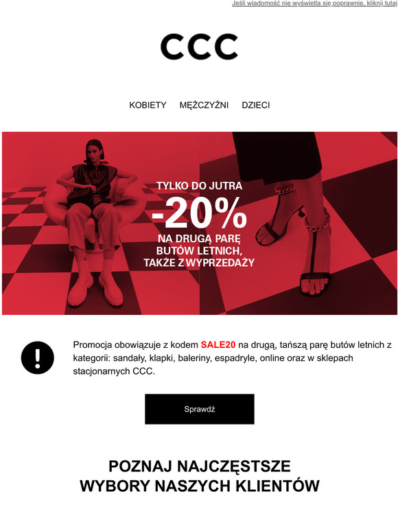 🔔Tylko do jutra: -20% na 2. parę butów!
