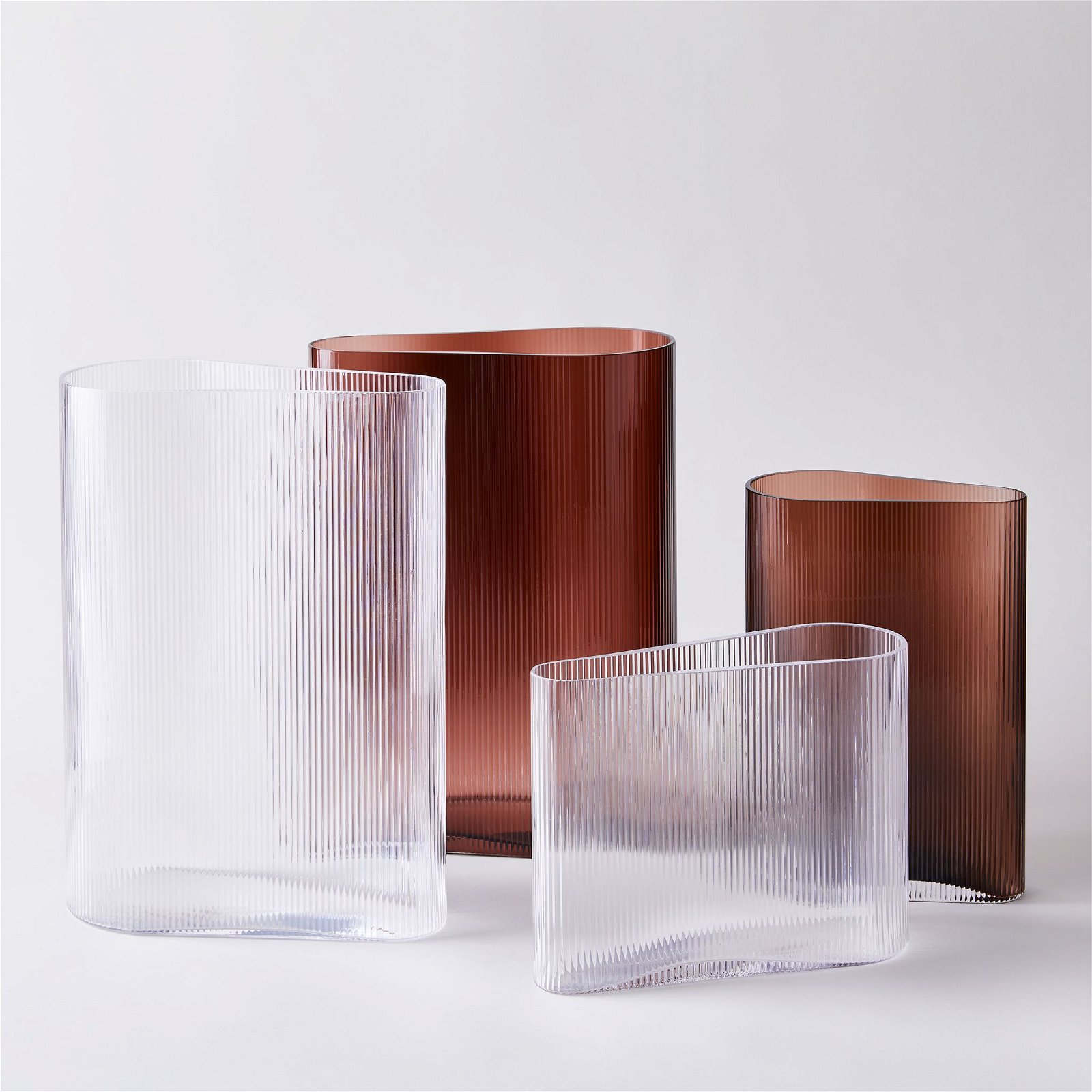 Crystal Ripple Glass Vases