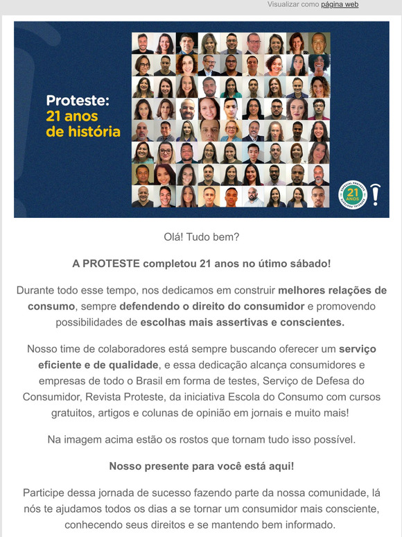 O aniversário é nosso mas o presente é seu! Acesse gratuitamente nosso serviço ;)