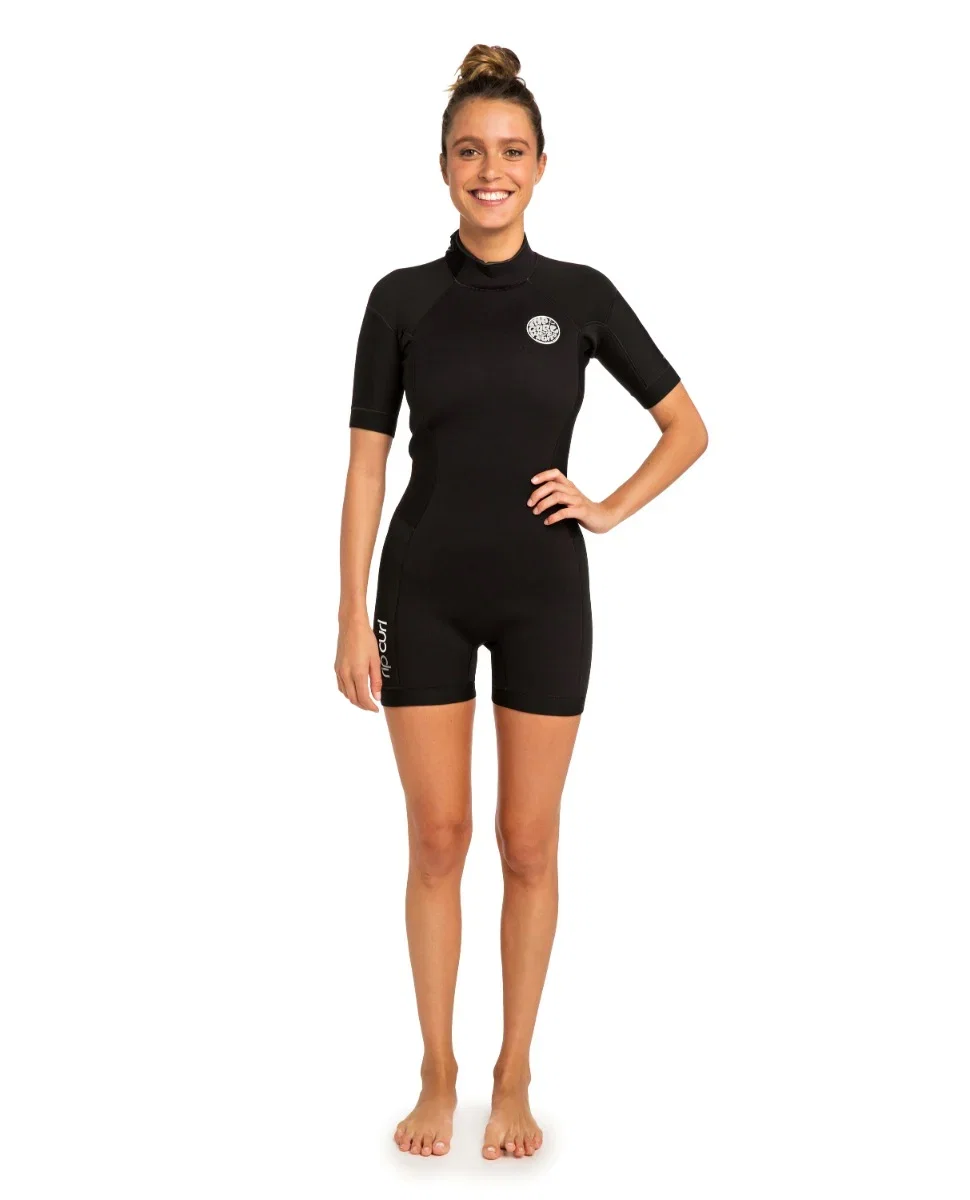 Rip Curl Dawn Patrol 2mm Womens Shortie Wetsuit 2022 - Black