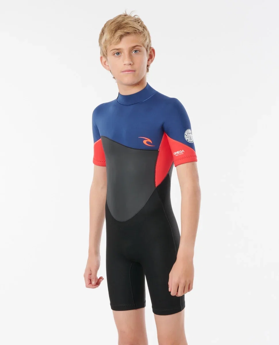 Rip Curl Omega 1/5mm Kids Shorty Wetsuit 2022 - Neon Red