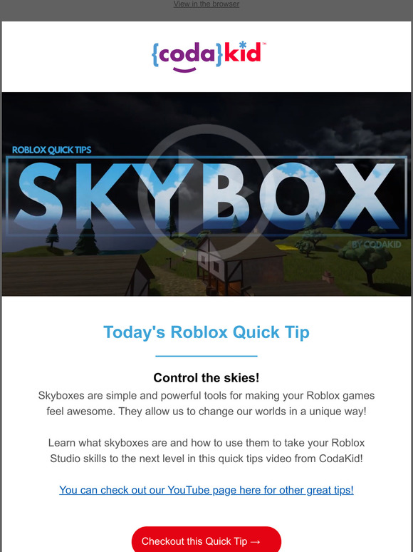 CodaKid Roblox Quick Tips Skyboxes Milled