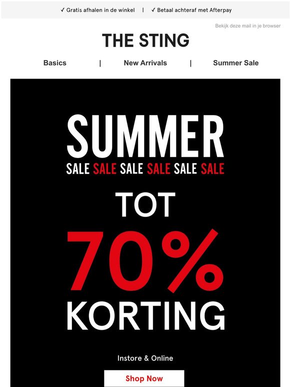 Our SALE is even HOTTER 🔥 Nu tot 70% korting!