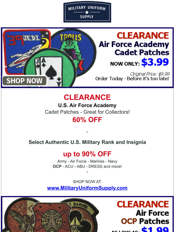 CLEARANCE Up to 90% OFF Military Patches, Rank and Insignia