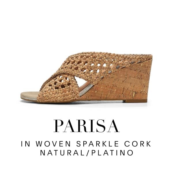 PARISA in Woven Sparkle Cork Natural/Platino