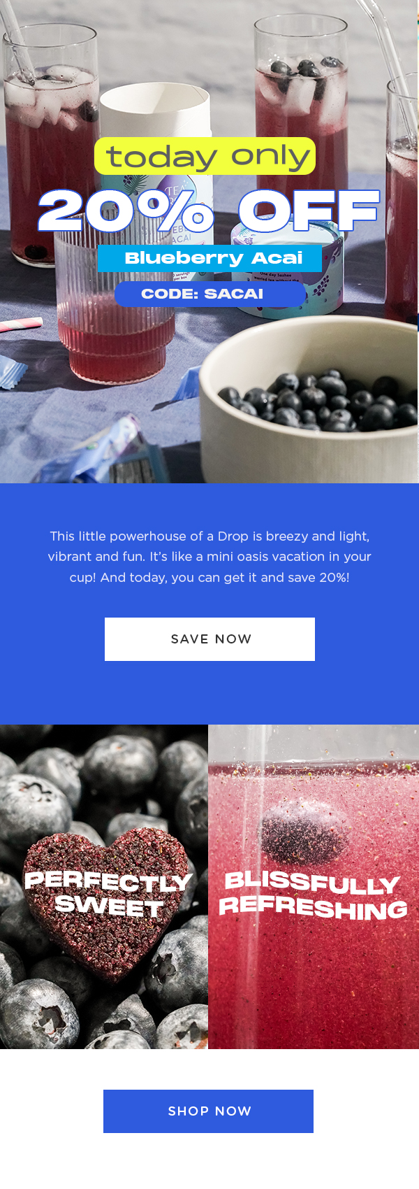 Tea Drops Get 20 Off Our Blueberry Acai💙 Milled