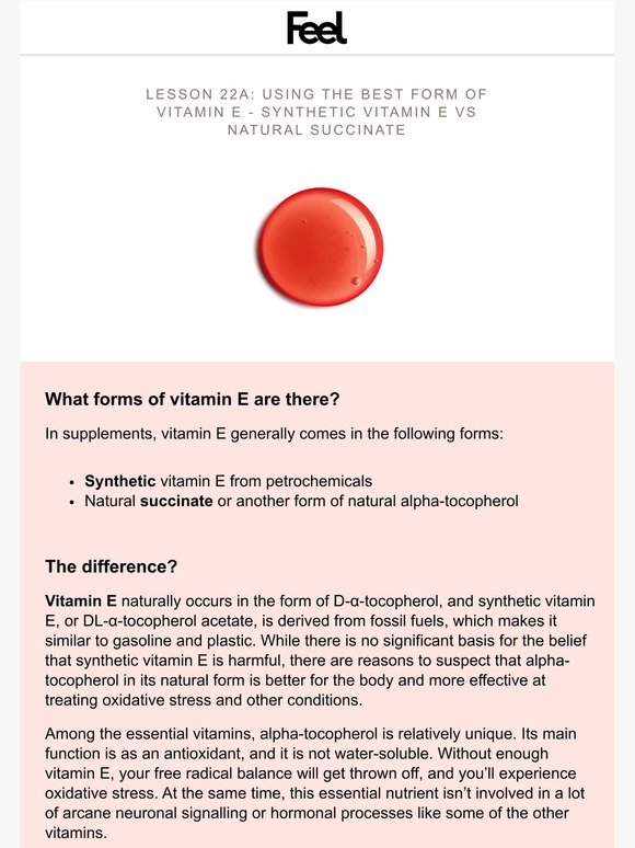 Using the Best Form of Vitamin E: Synthetic Vitamin E vs Natural Succinate