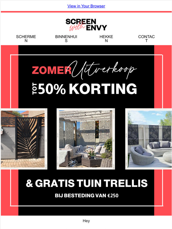 GRATIS TRELLIS & TOT 50% KORTING
