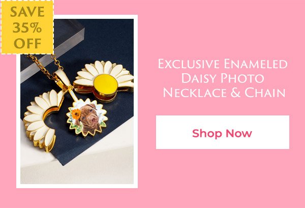 Daisy Charm Photo Necklace
