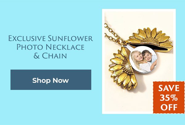 Sunflower Photo Necklace