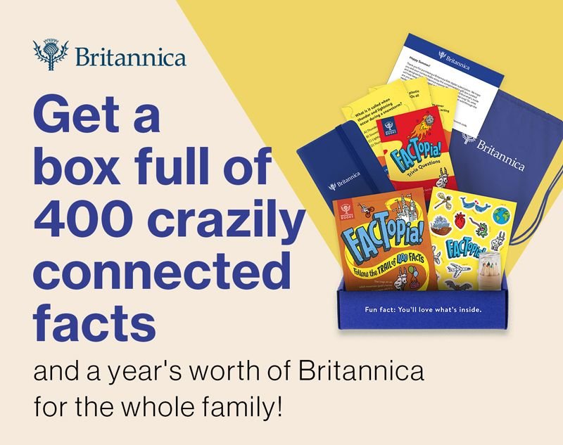 Get a box full of 400 crazily connected facts and a year's worth of Britannica for the whole family!
