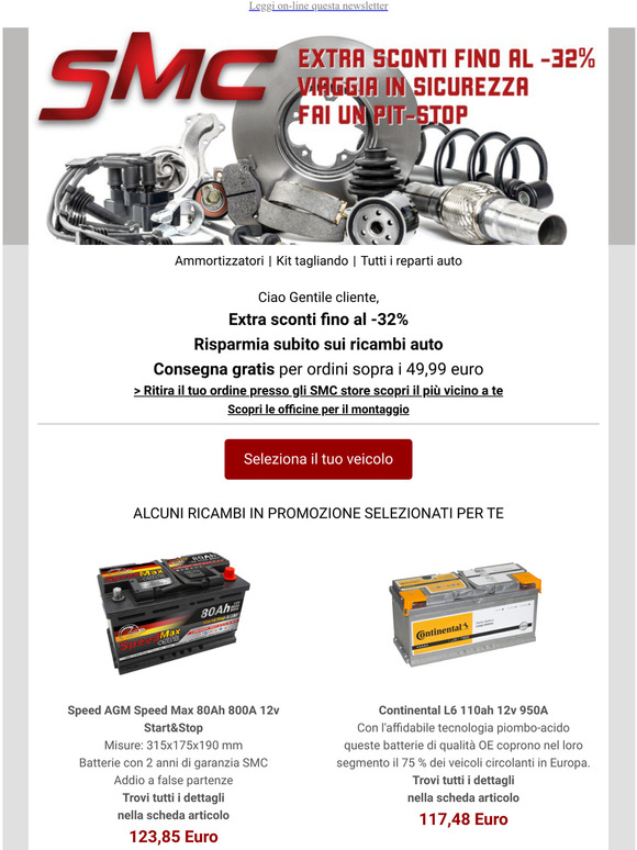 Batteria per auto al miglior prezzo - Ricambi Auto SMC