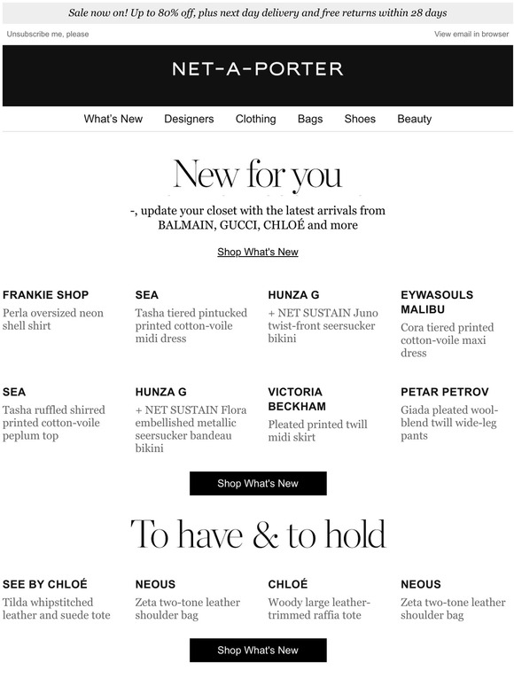 NetAPorter Email Newsletters Shop Sales, Discounts, and Coupon Codes