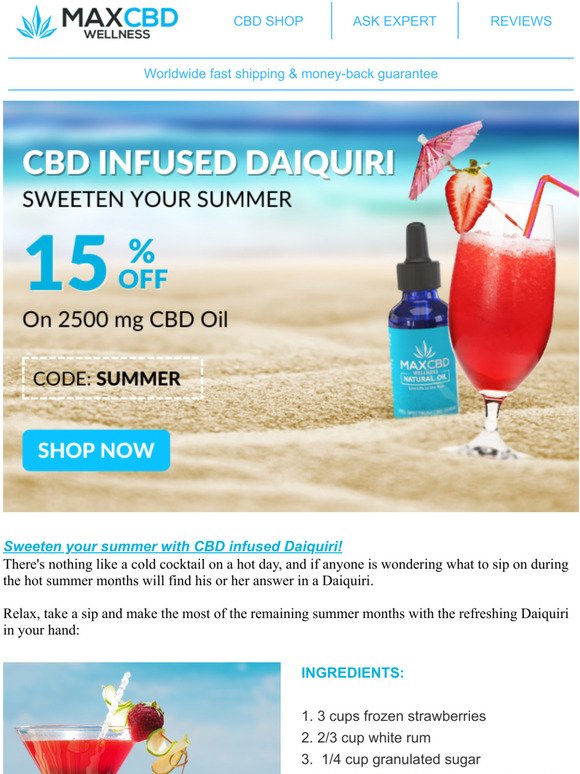 Cool Down With CBD  Infused Daiquiri Recipe